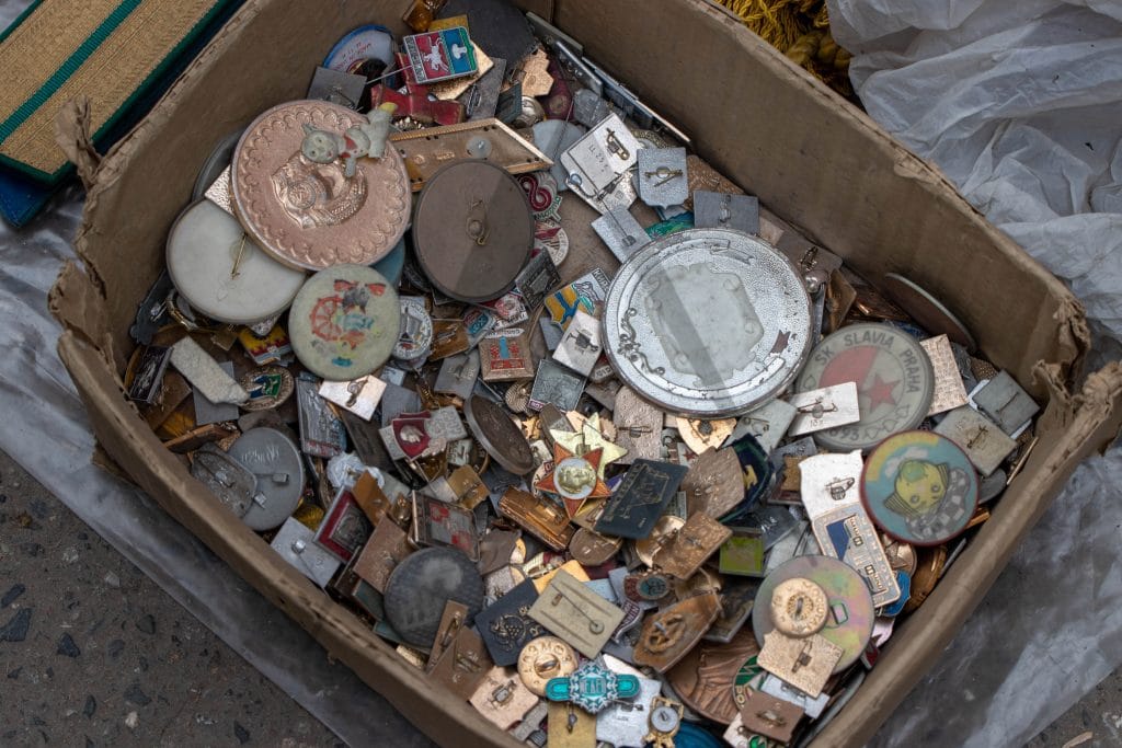 Soviet medals sold in a Bazar in Bishkek