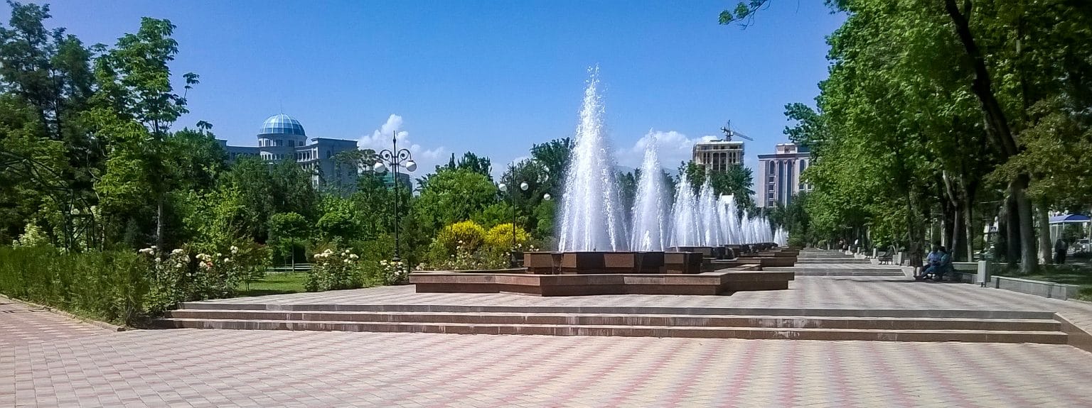 Rudaki Park fountains in Dushanbe