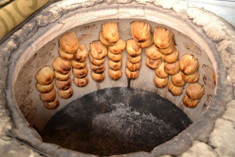 Samsy prepared in a tandir oven