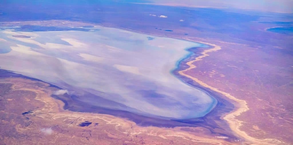 Barsa Kelmes lake in Kazakhstan