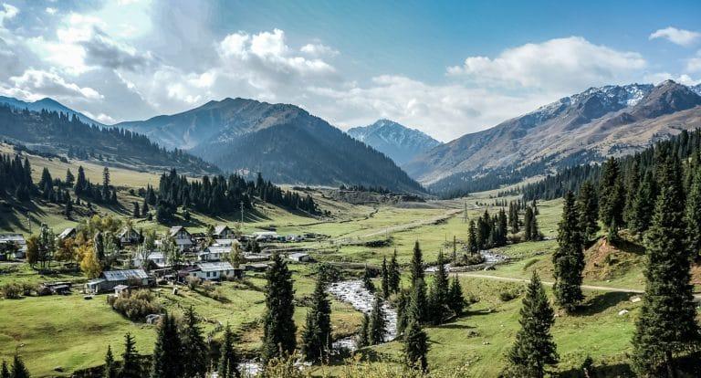 Jyrgalan Valley in Kyrgyzstan nearby the lake Issyk Kul