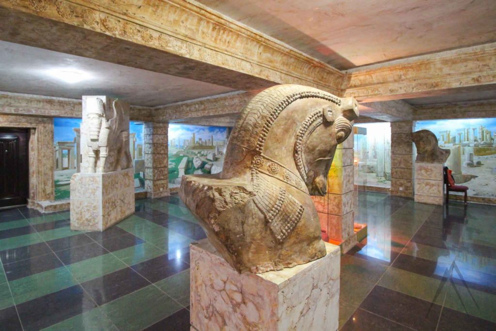 A horse head statue in Khujand historical museum