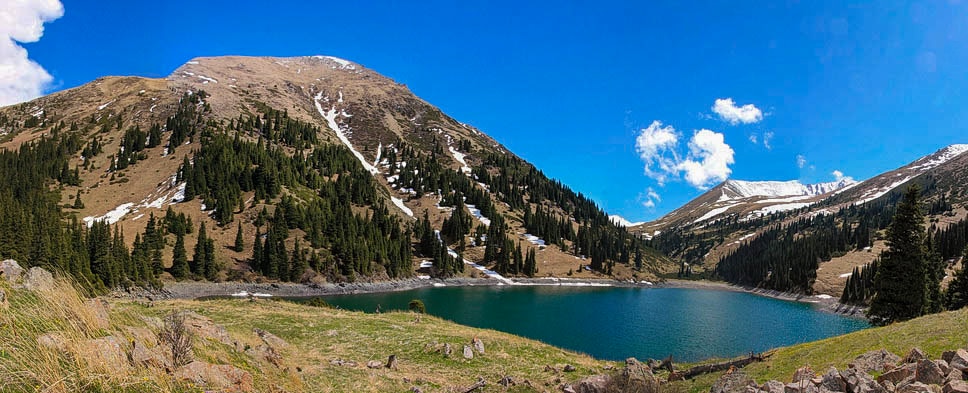 The third and upmost lake of the Kolsai Lakes in Kazakhstan