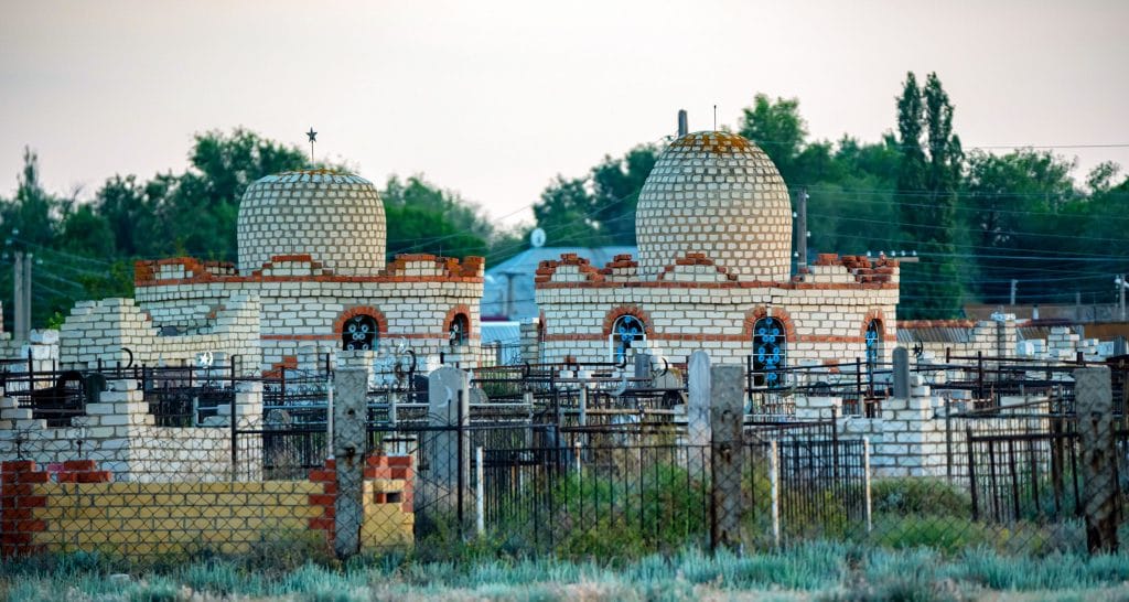 Muslim graveyard in Kyrgyzstan