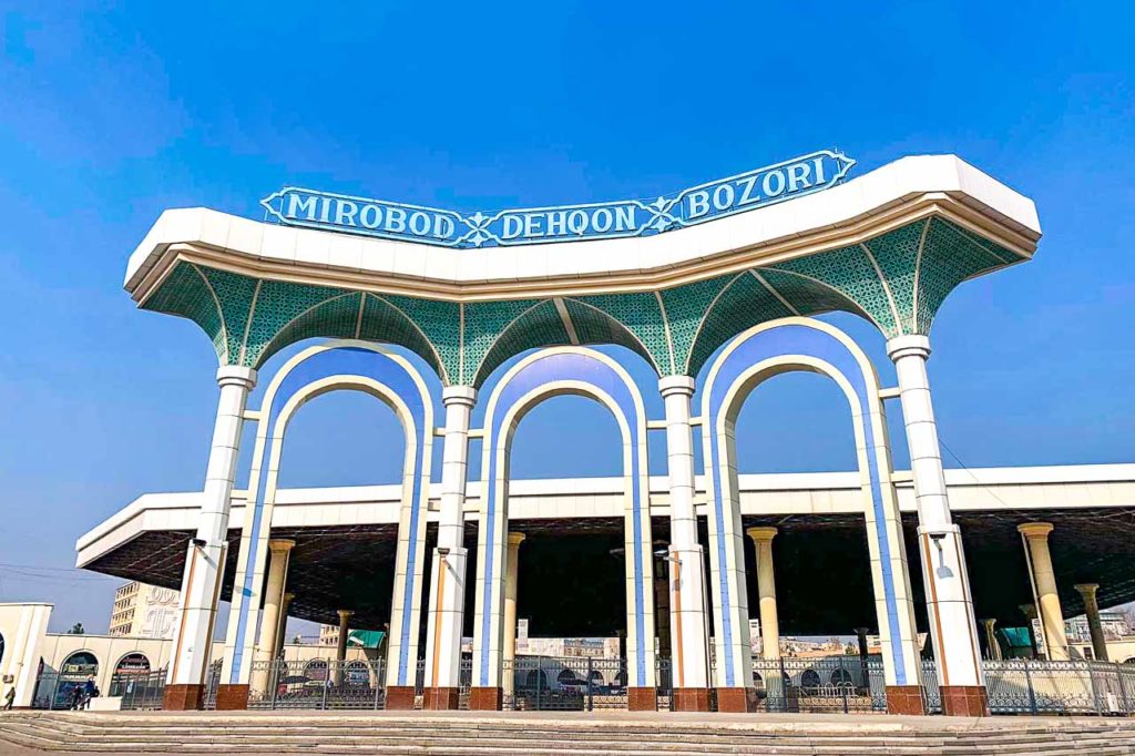 MIrobod grocery bazaar gate in Tashkent