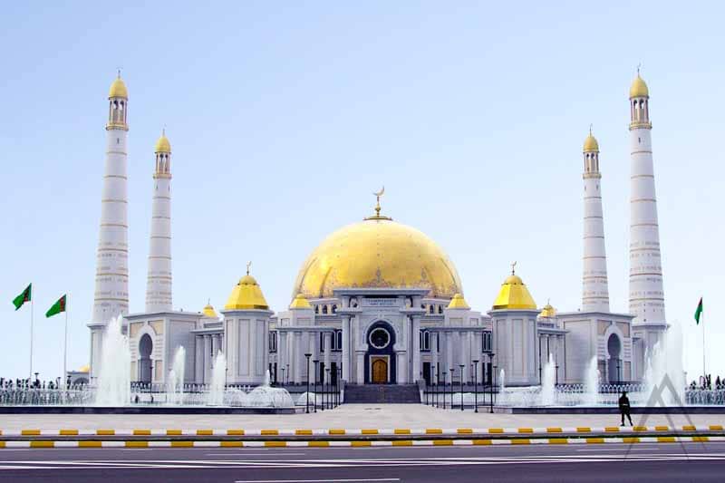 Ruhy mosque, the largest mosque in Ashgabat and whole Central Asia