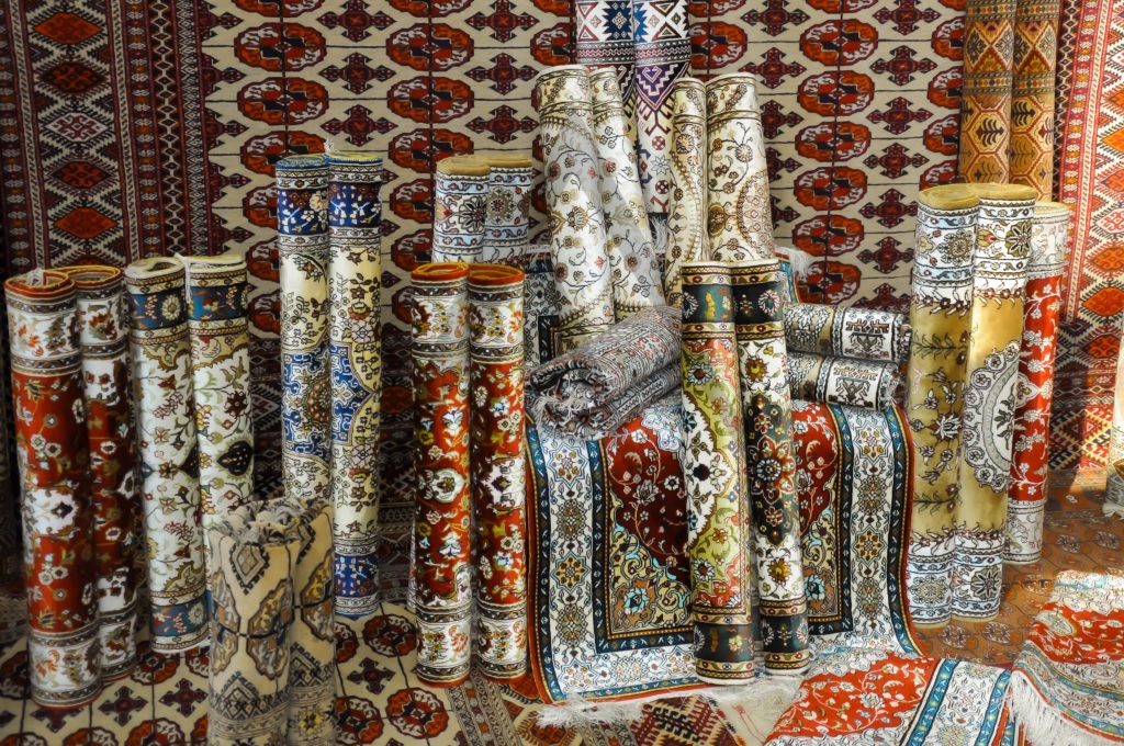 Carpets in a bazar in Turkmenistan