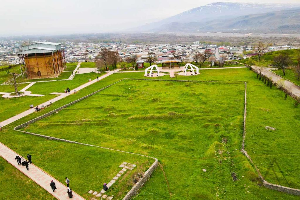 uzgen ancient settlement drone view