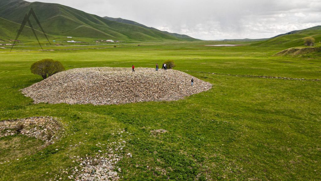 San Tash is a big pile of stones near Issyk Kul and Karkara valley