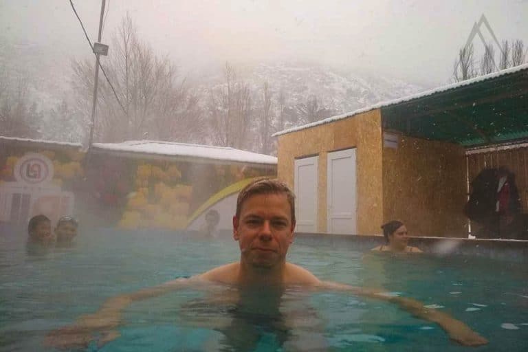 New outdoor pool of Issyk Ata gorge hot spring