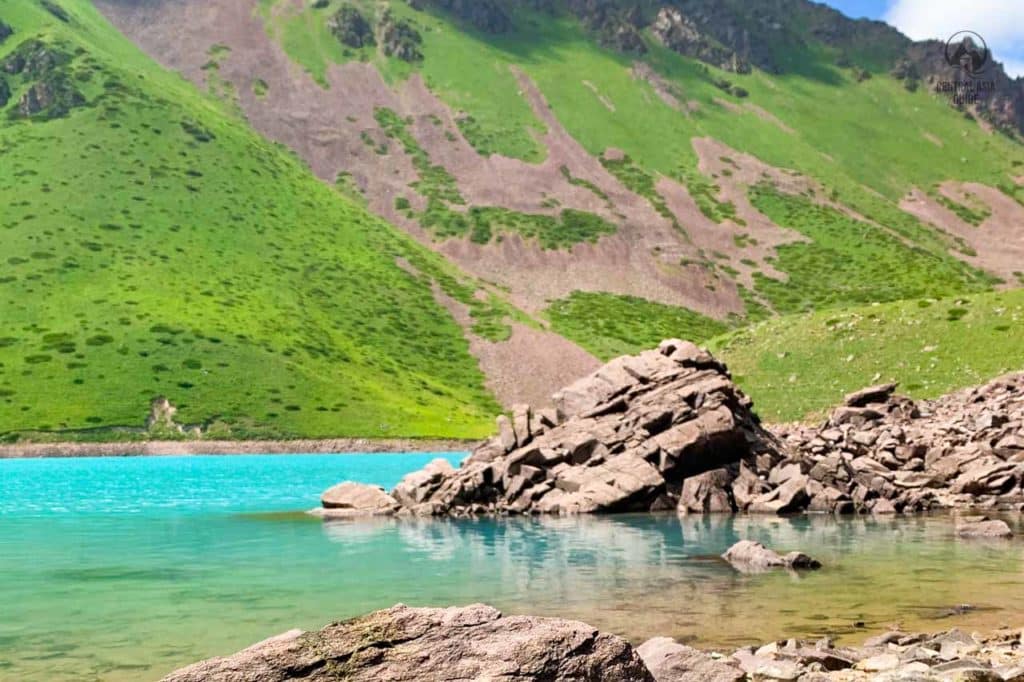 Kel Tor lake in Kegety valley in Kyrgyzstan