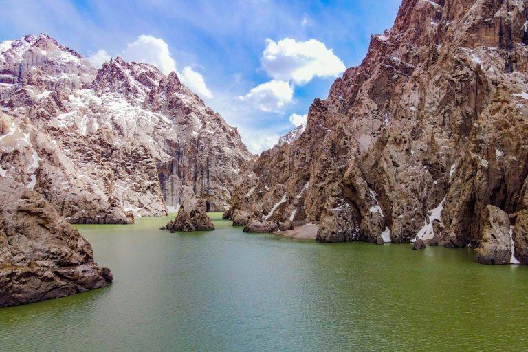 Kel Suu lake near China in Kyrgyzstan