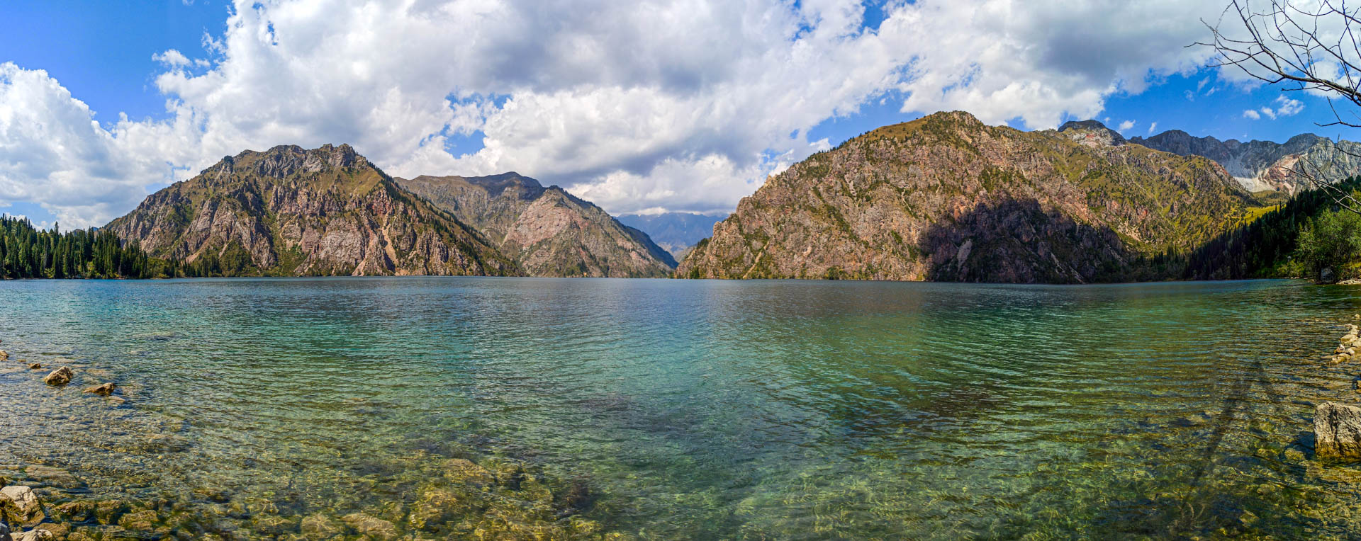 Amazing panorama view of Sary Chelek lake