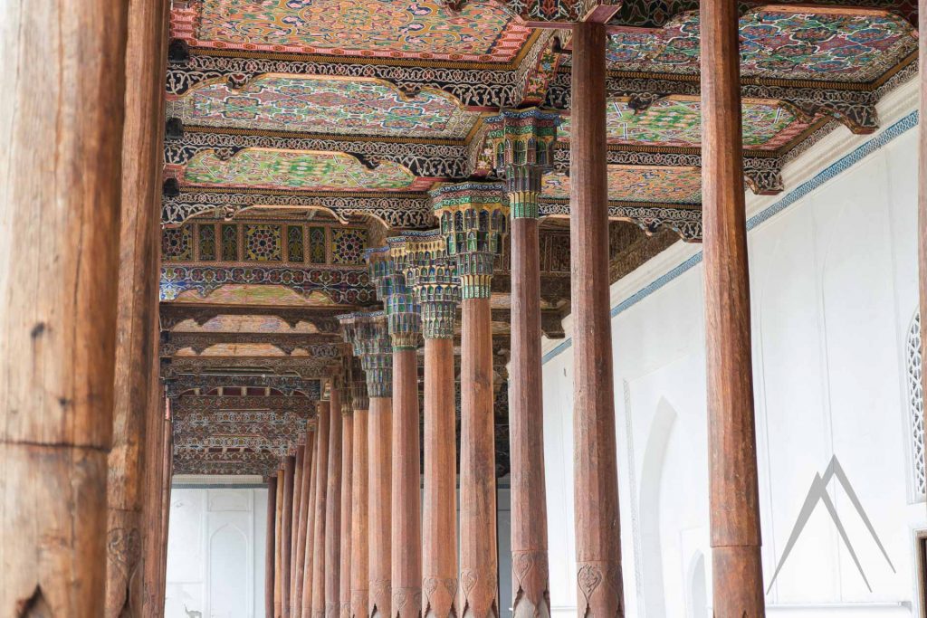 Kokand wooden pillars in Juma mosque