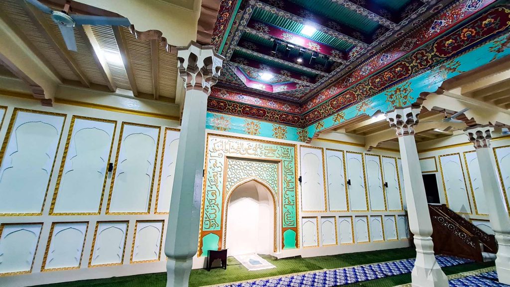 Inside Zinbardor mosque in Kokand