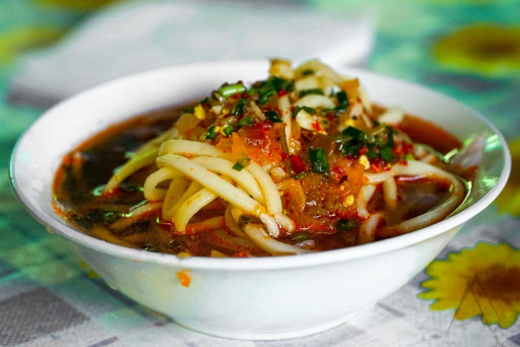 Ashlan Fu is a Dungan cold noodle dish served mostly in the Eastern Issyk Kul area in Karakol