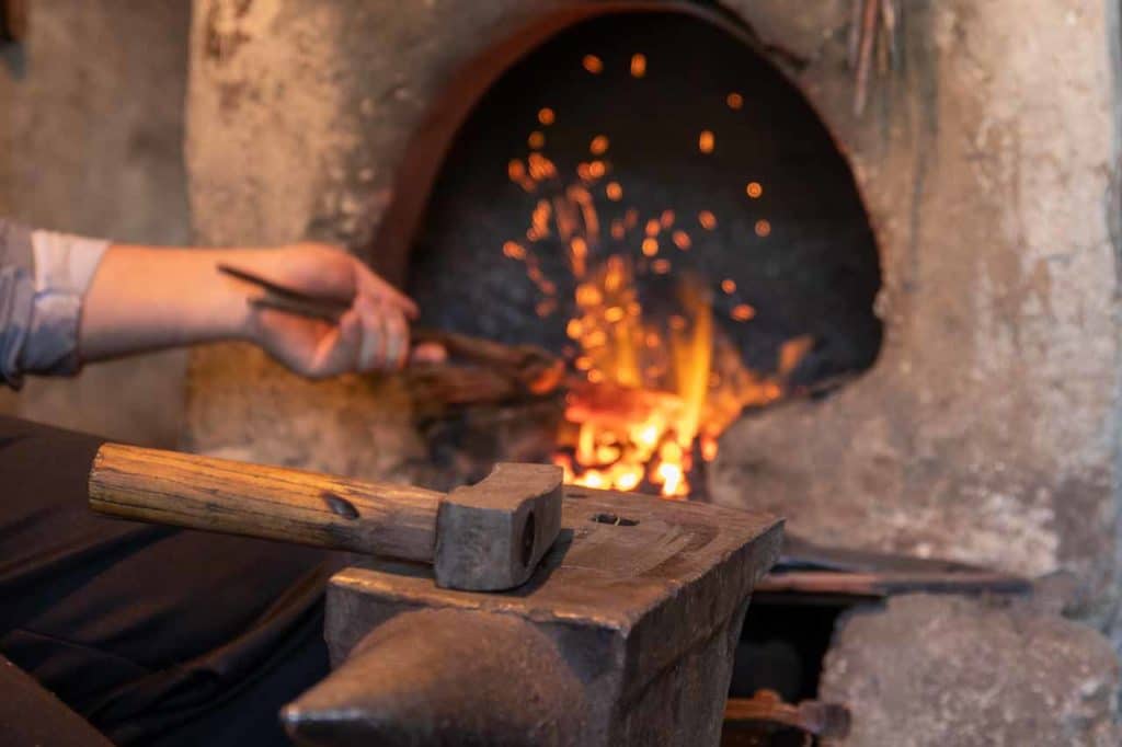 Knife smith in Chust in Fergana valley