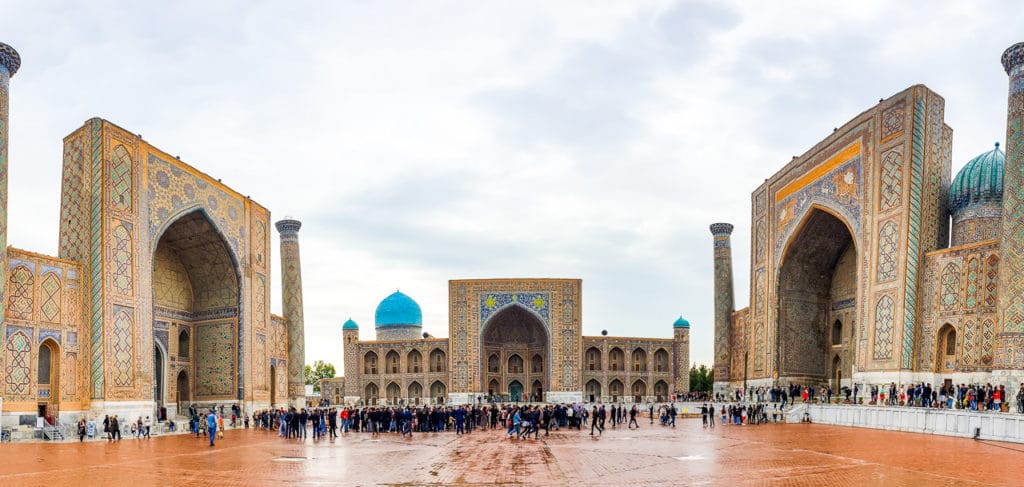 magnificent registan in Samarkand, Central Asia grandiose and great works of the Islamic world
