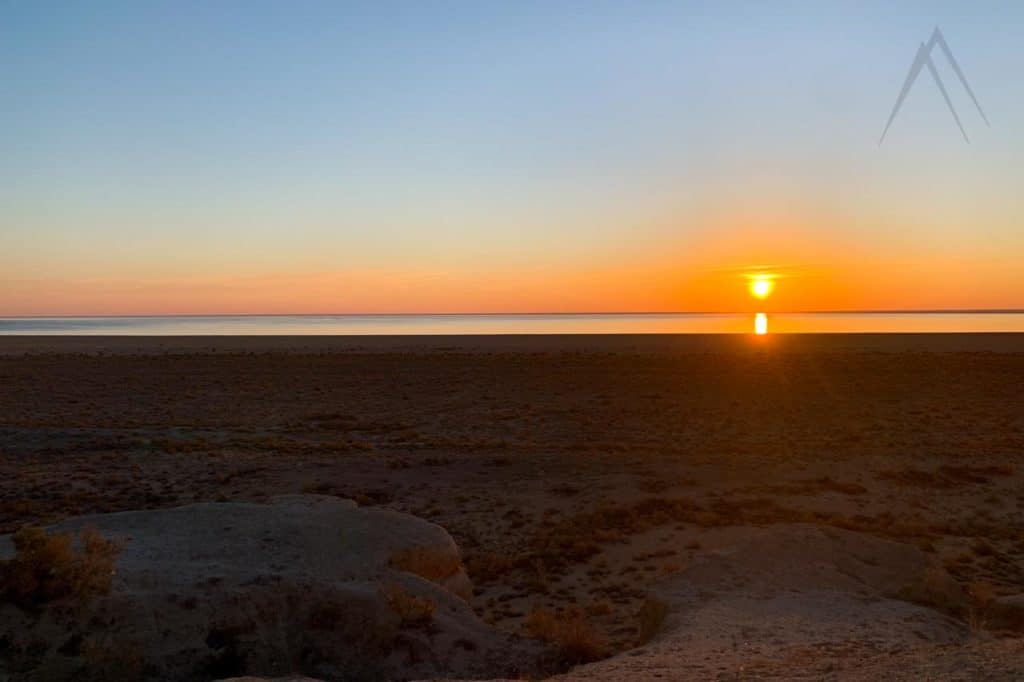 Aral sea sunset