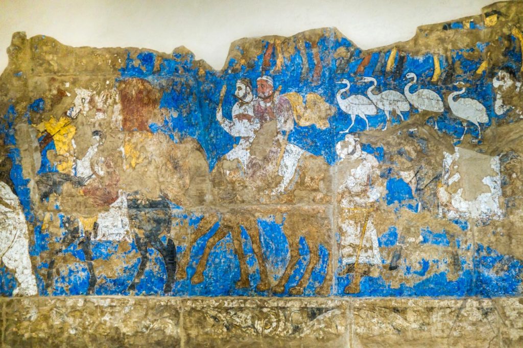Afrasiyab ancient wall decorations in Samarkand