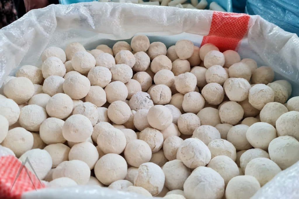 Kurut cheesballs in Kyrgyzstan