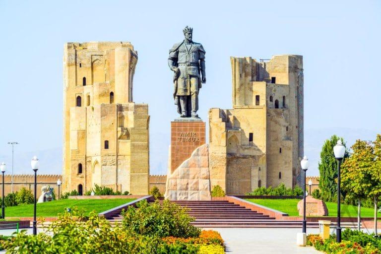 Amir Temur statue in Shahrisabz
