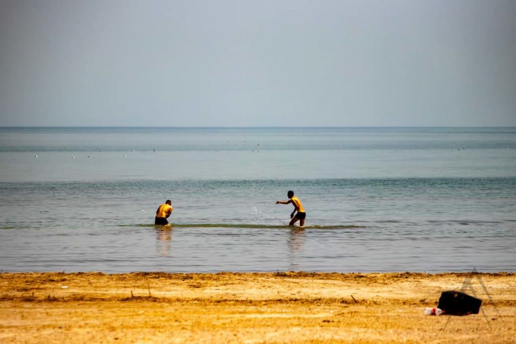 Aydarkul lake beach in Uzbekistan