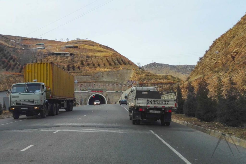 Tunnel through the Fann mountain pass