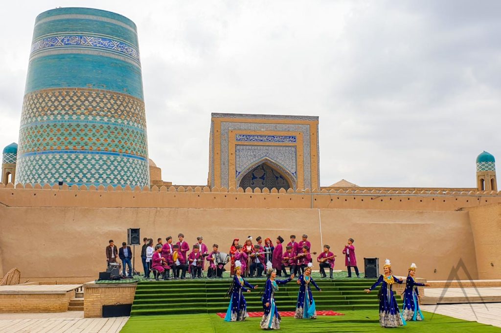 Dance performance inside Kunya Ark citadel in Khiva