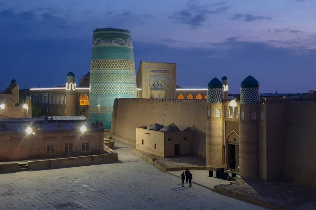 Khiva old city at night