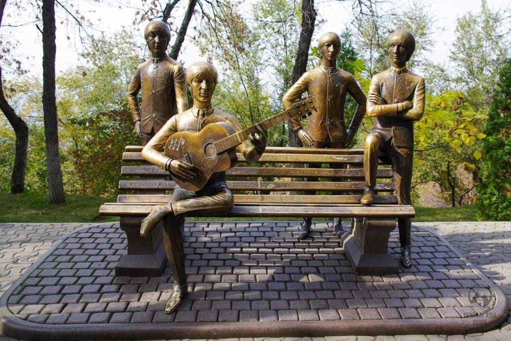Statue of Beatles in Kok-Tobe in Almaty