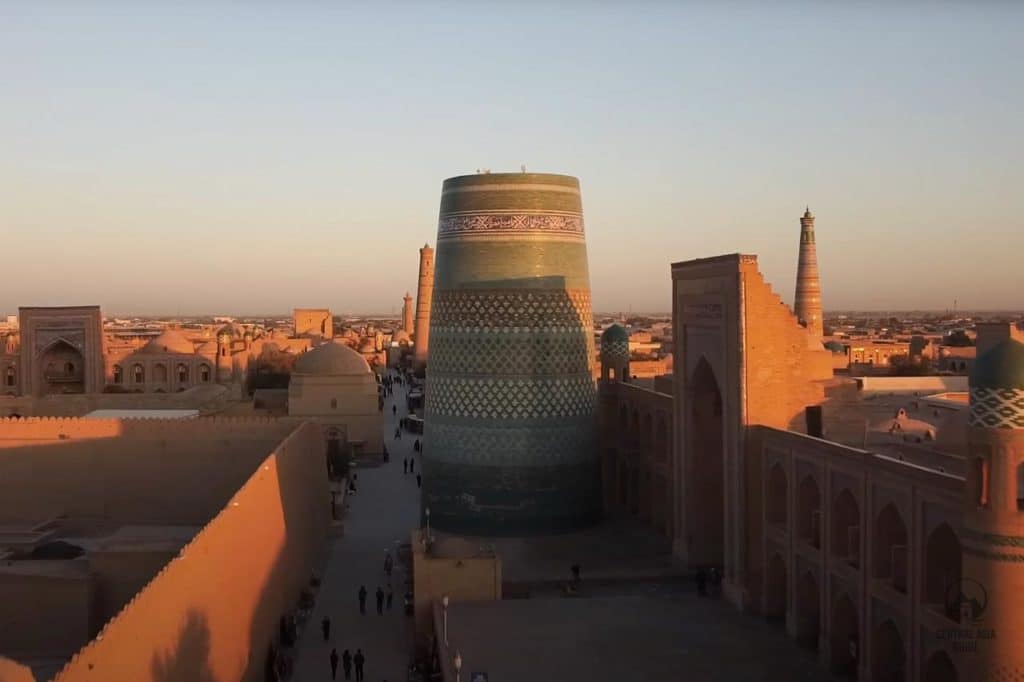 Khiva sunset from drone