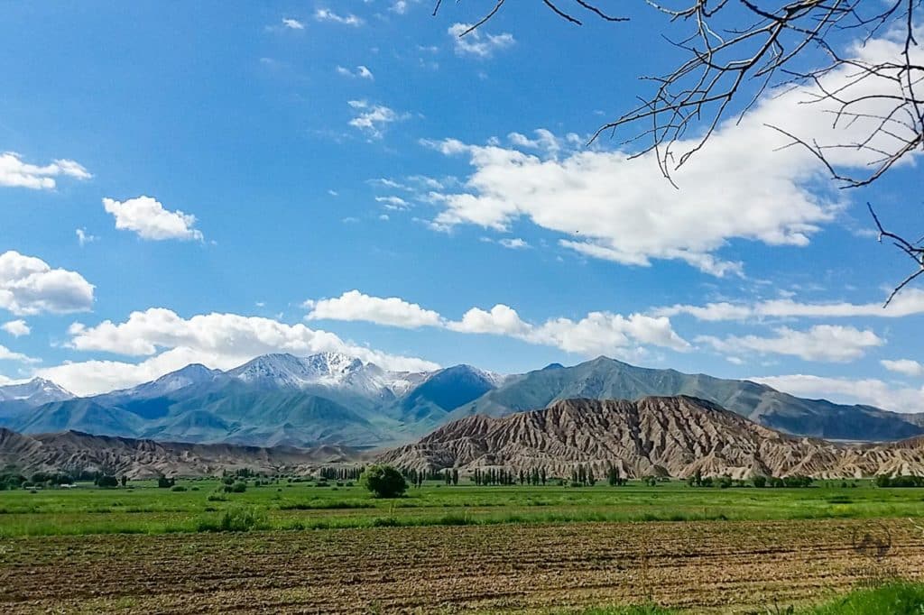 View of Kochkor area with mountains