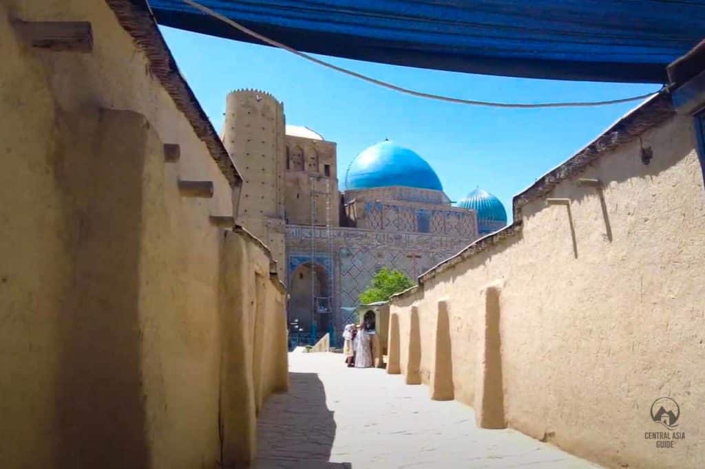 Turkistan mausoleum from an old town alley