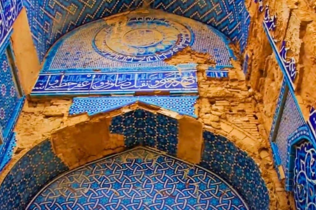 Blue tiles in Merv ruins