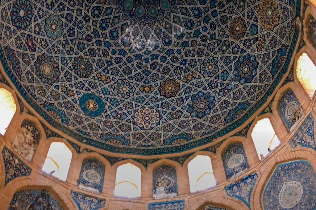 Konye Urgench UNESCO site Turabek Khanum mausoleum ceiling