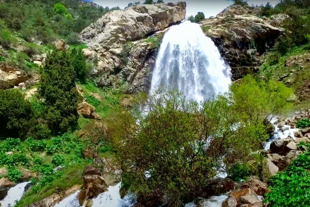 Suvtushar waterfall in Gissar, Uzbekistan
