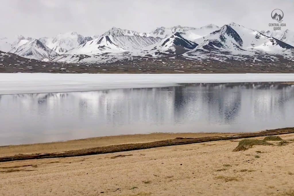 Zorkul lake in Pamir, Tajikistan