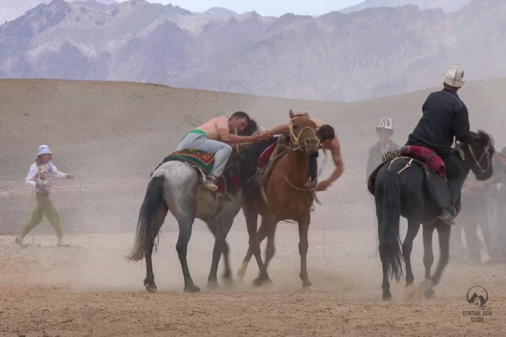 Horse wrestling in Murghab horse festival At Chabysh