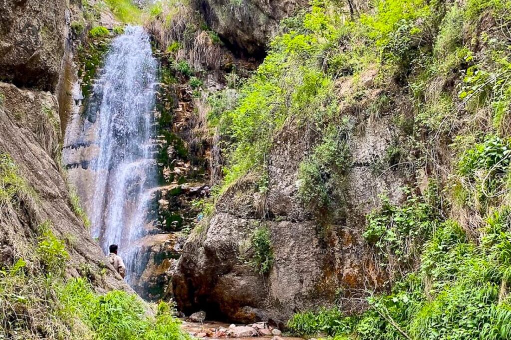 Adzhuk waterfall in Tajikistan