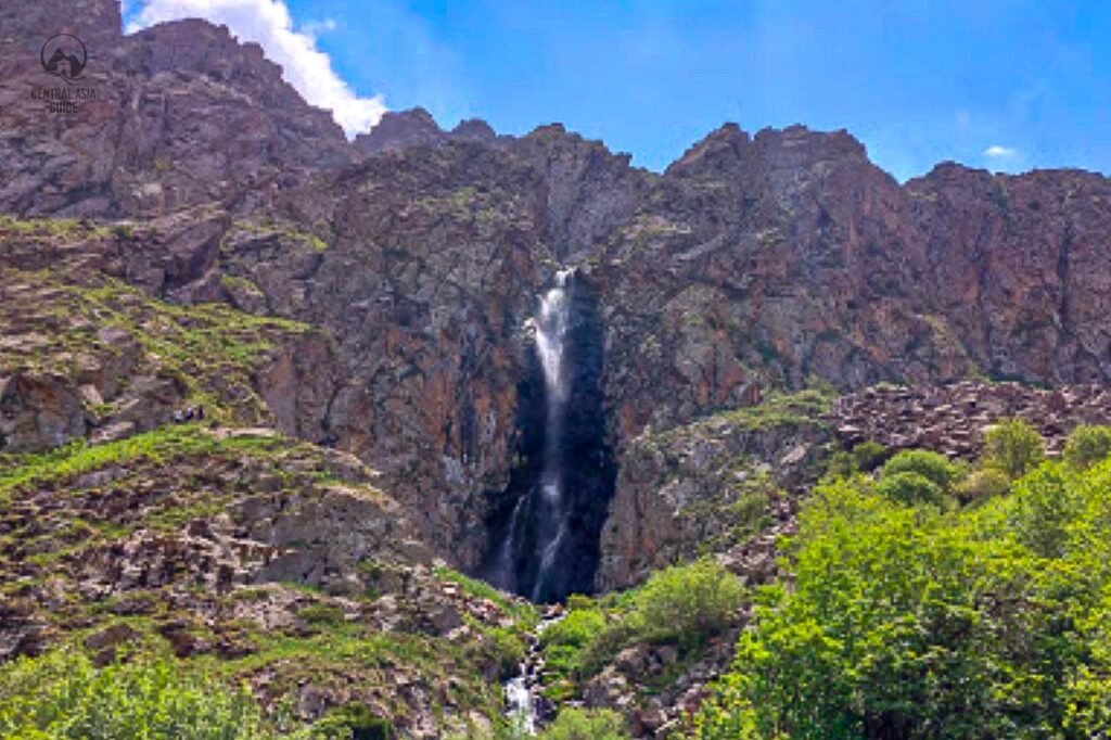 Ak Sai Ala Archa national park waterfall in Kyrgyzstan