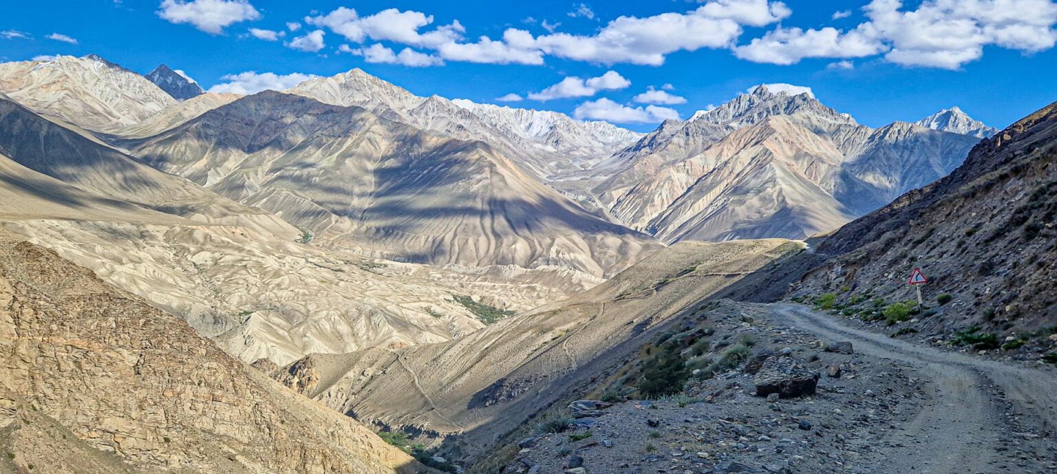 Wakhan Valley and view to Wakhan corridor and Hindu Kush mountains from Tajikistan