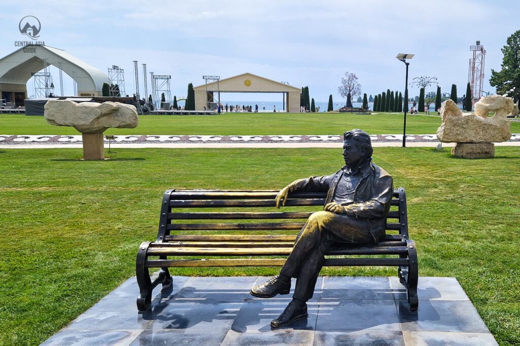 Statue of Tsyngyz Aitmatov in Rukh Ordo, Cholpon Ata, Issyk Kul