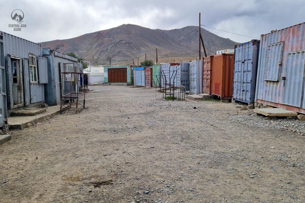 Bazar in Murghab is built from old containers