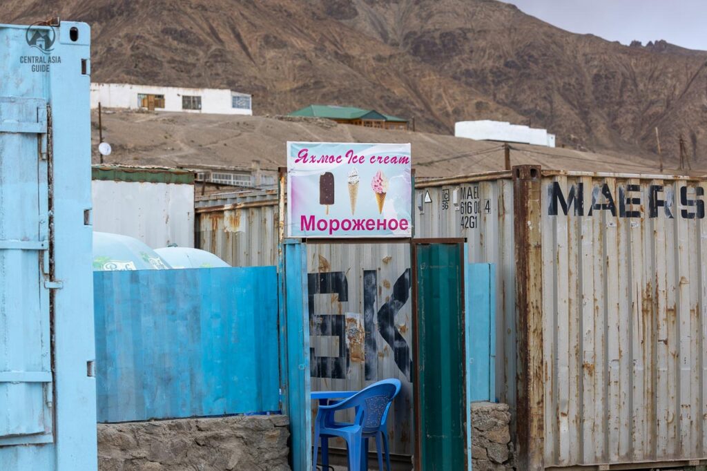 Yak milk ice cream shop in Murghab, Pamir