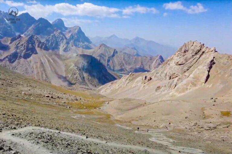 Pass between Kulikalon and Alaudin lakes in Tajik Fann mountains