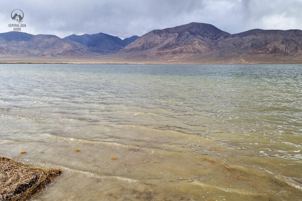 Rangkul lake on a cloudy day in Pamir