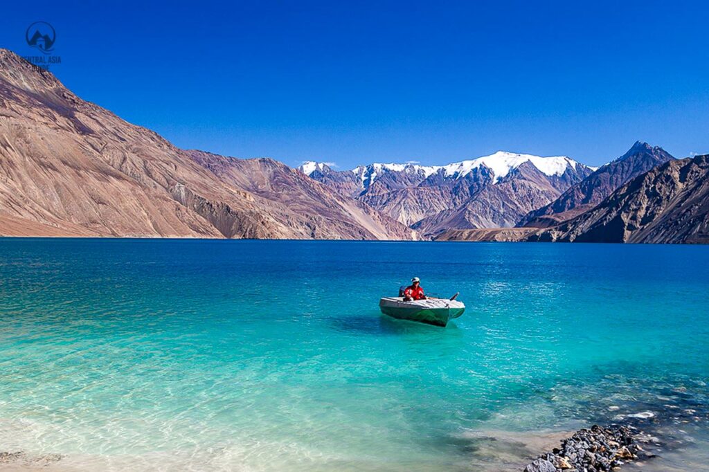 Boat on the Sarez lake