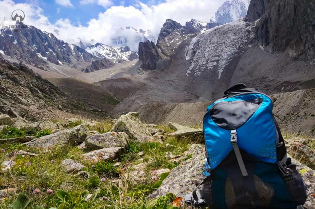 Trekkin to Aksai Glacier and waterfall in Ala Archa near Bishkek