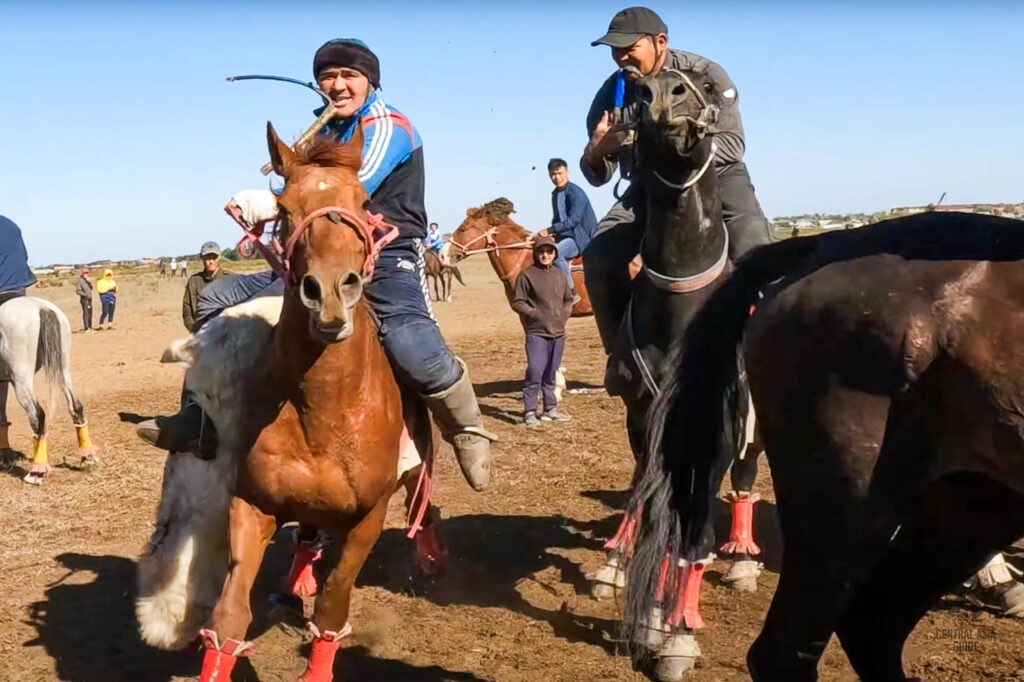 Kokpar is a Kazakh horse game played with the carcass of a goat